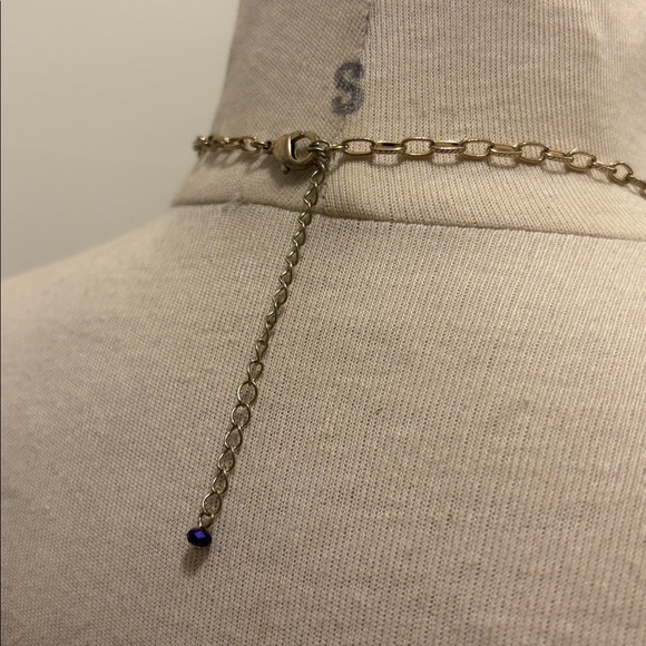 Vintage purple Gold and Blue Beaded Necklace gold tone - Picture 4 of 6